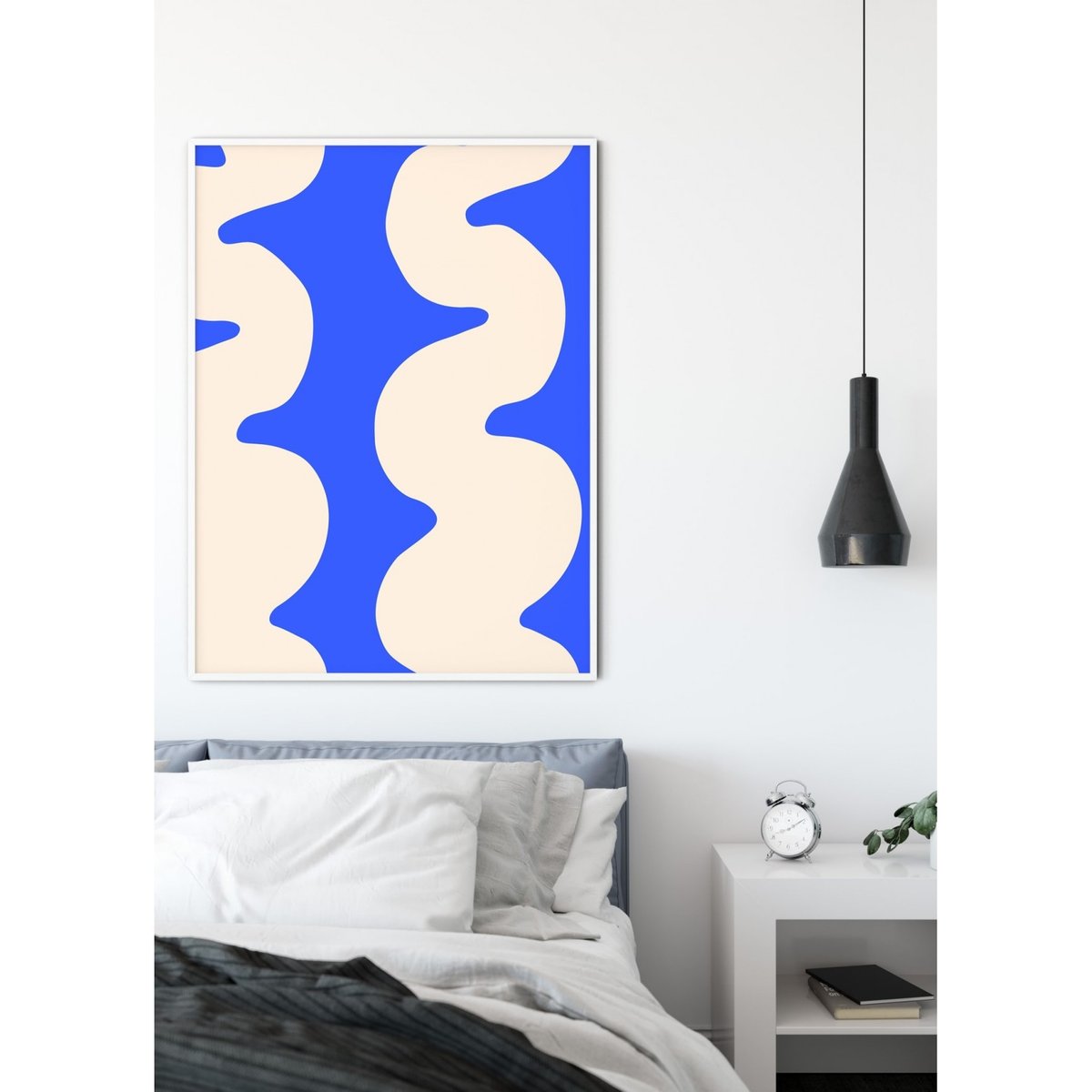 Affiche Wave Bleue blanc, L'AFFICHERIE