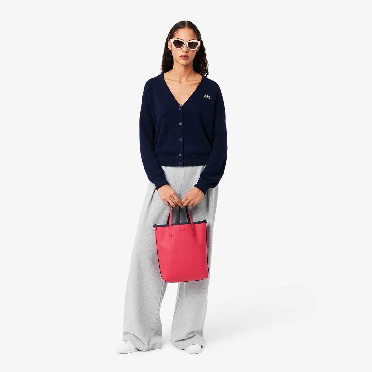 Sac cabas vertical Anna réversible bleu-q19, LACOSTE