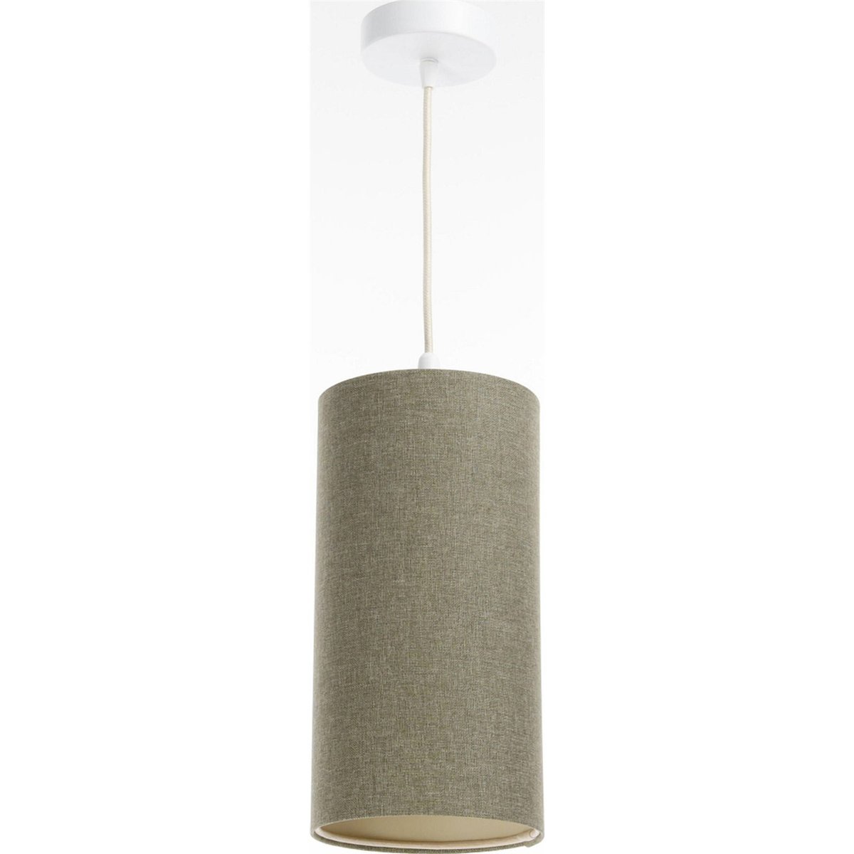 Suspension en lin rond Boho Elegant lin naturel et rotin clair, BPS KONCEPT