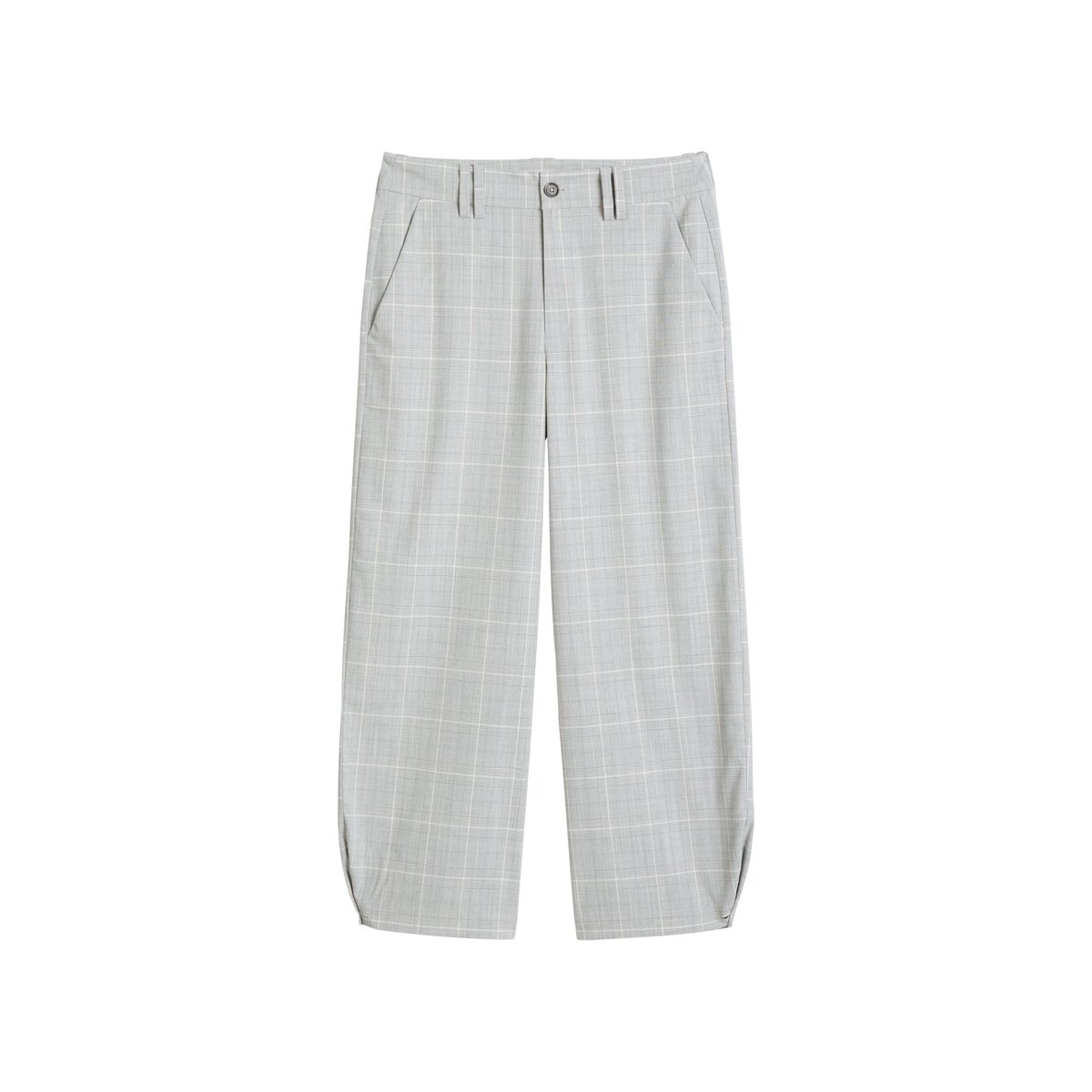 Pantalon à carreaux, coupe regular en polyester-viscose extensible gris, MARC O’POLO DENIM