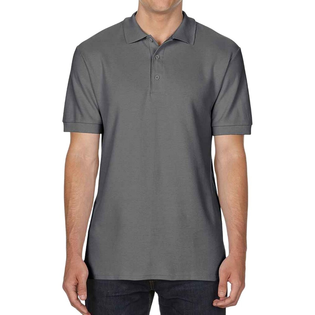 Polo gris anthracite, GILDAN