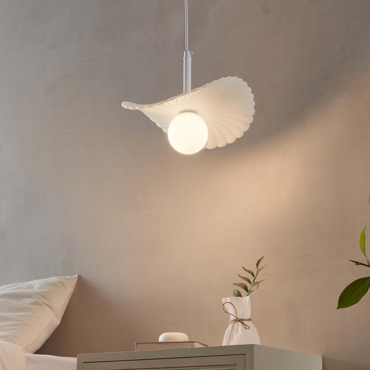 Suspension poétique verre opale - MELISSA blanc, KOSILUM