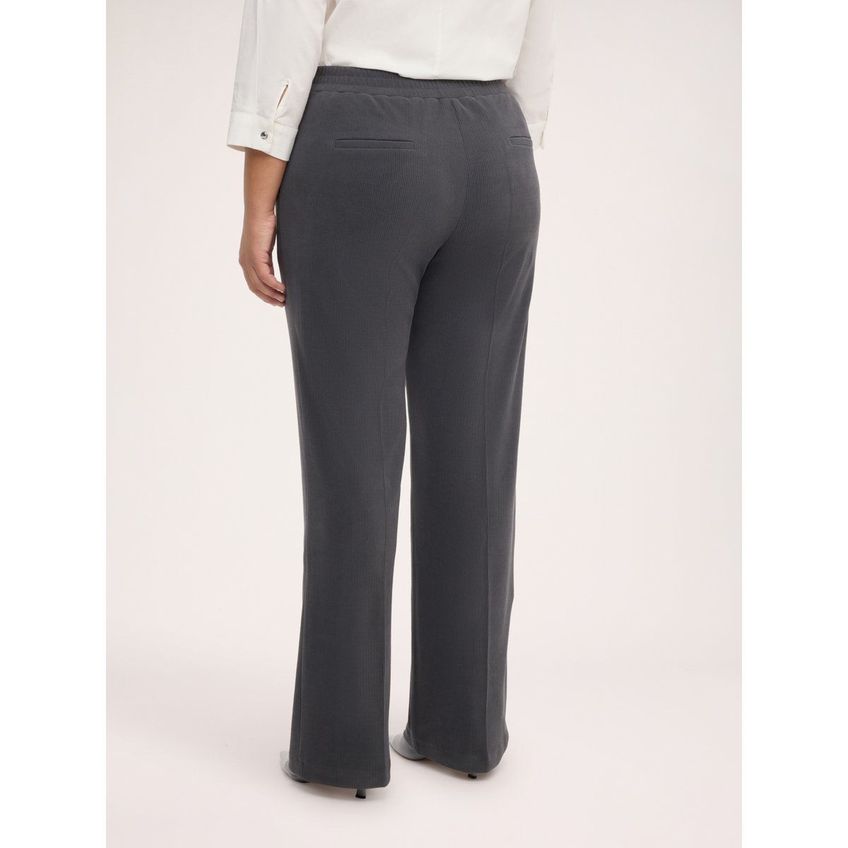 Pantalon en velours côtelé gris, FIORELLA RUBINO