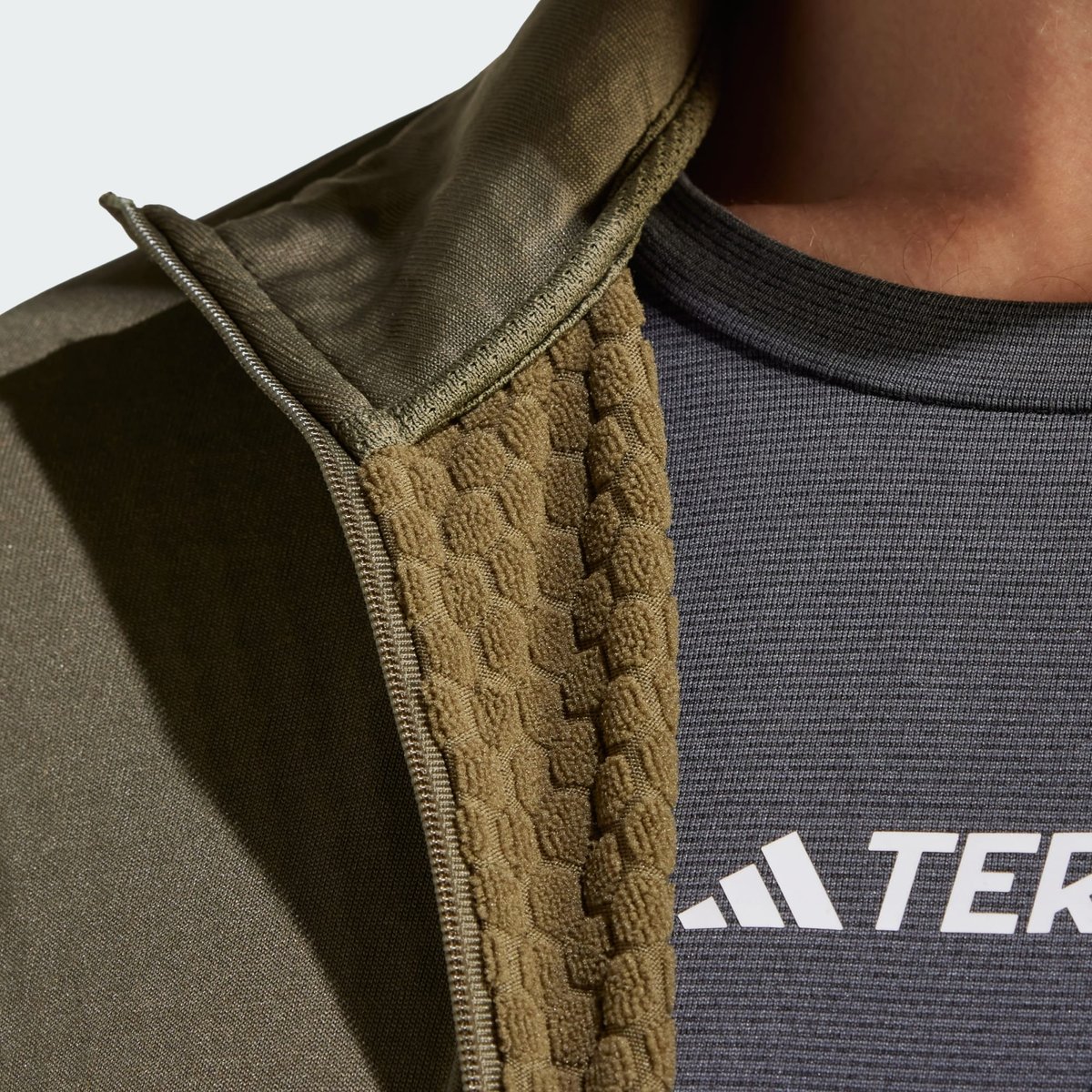 Veste légère molleton entièrement zippée Terrex Multi olive strata, adidas Performance