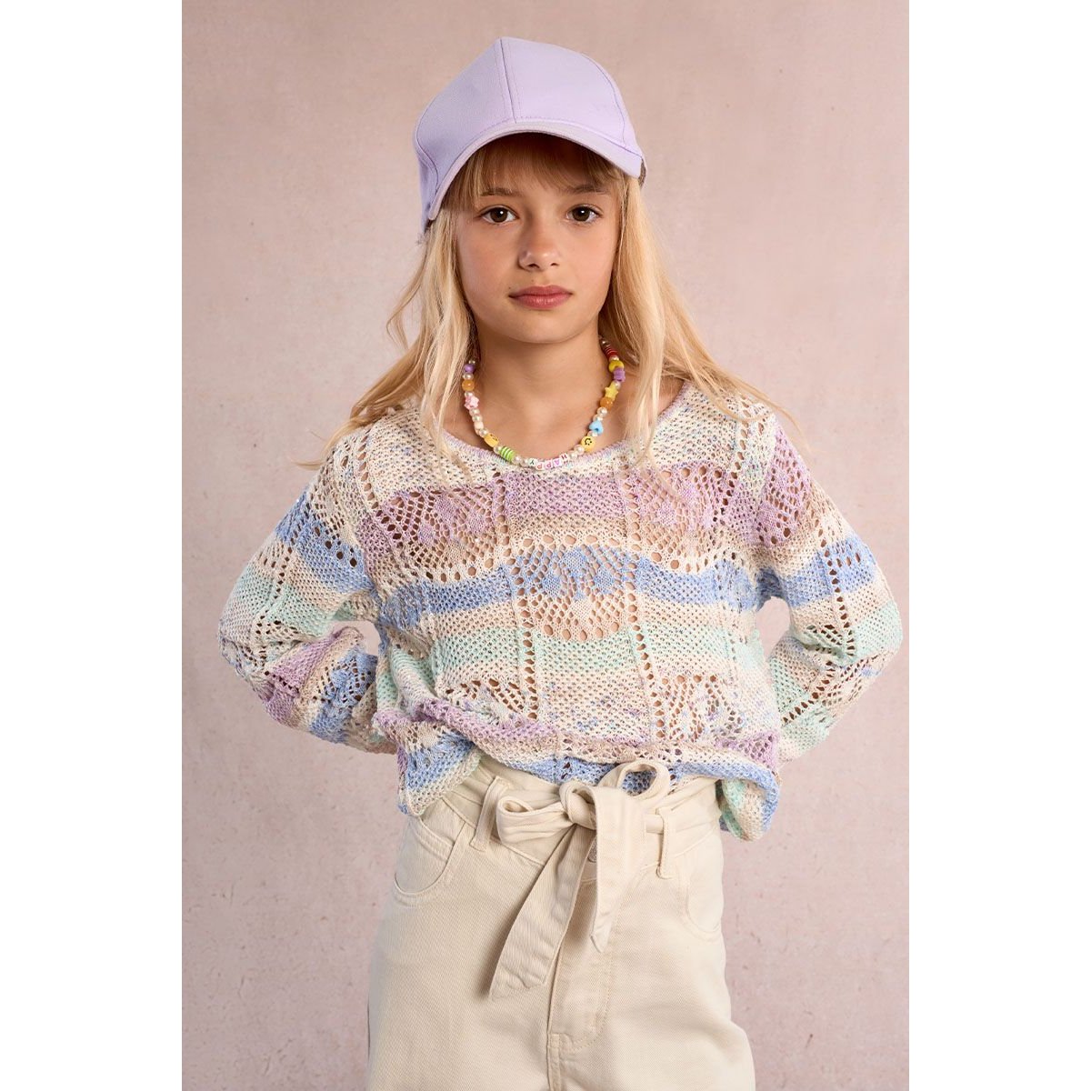 Pull tie-dye ajouré mauve, MOLLY BRACKEN GIRL