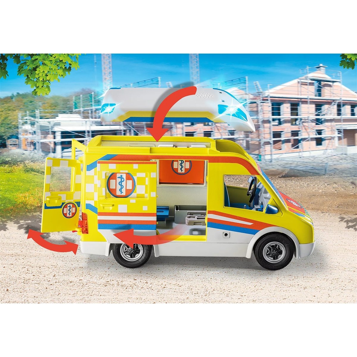 Ambulance avec effets lumineux et sonore multicolore, PLAYMOBIL