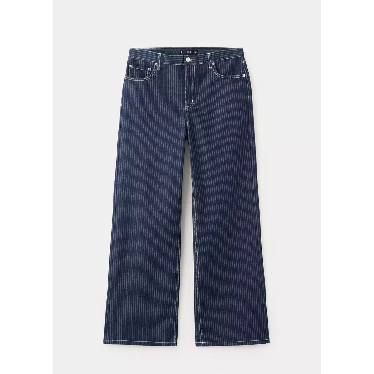 Jean droit rayures bleu indigo, MANGO