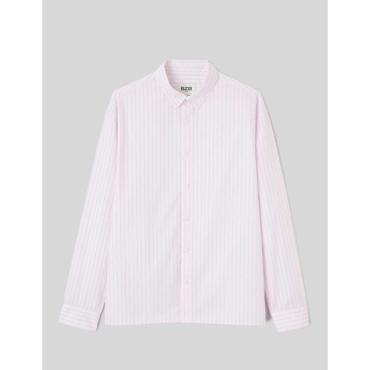 Chemise à rayures fines bleu clair, BZB