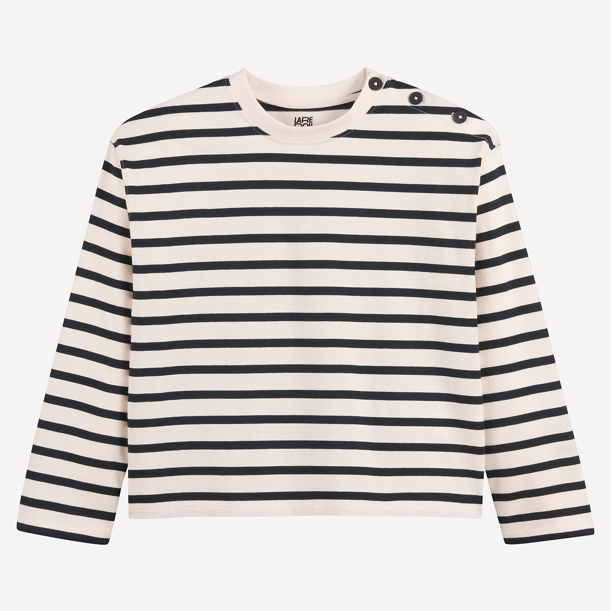 T-shirt manches longues rayé rayé bleu marine/écru, LA REDOUTE COLLECTIONS