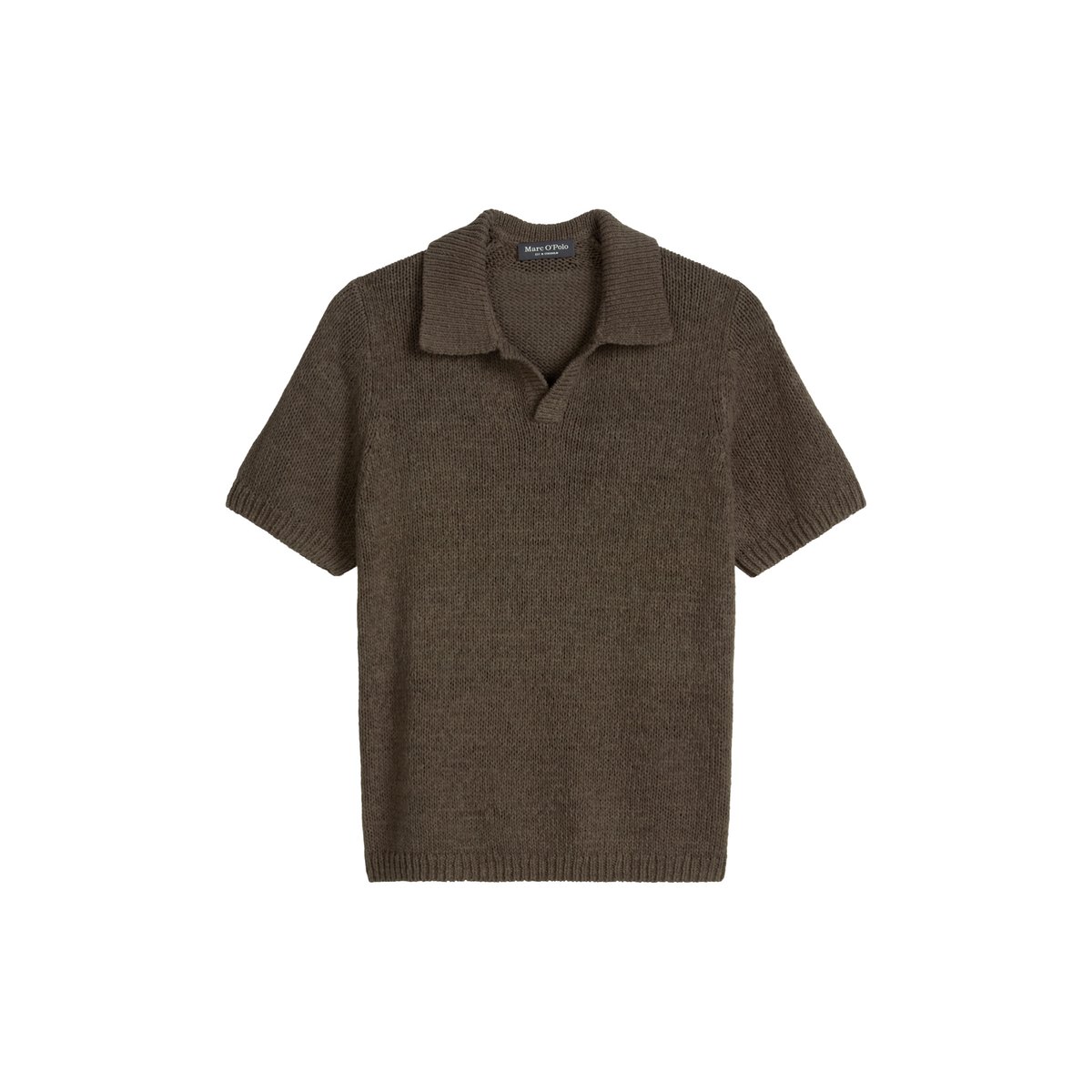 Pull à manches courtes regular en fil à bandelettes lâche marron foncé, MARC O'POLO
