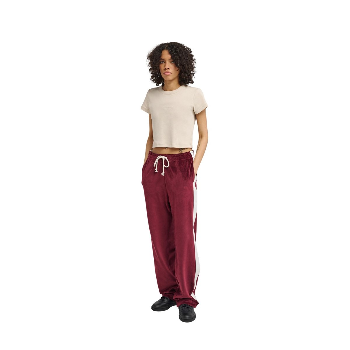 Bas de survêtement en velours VELVET rouge zinfandel, ELEMENT