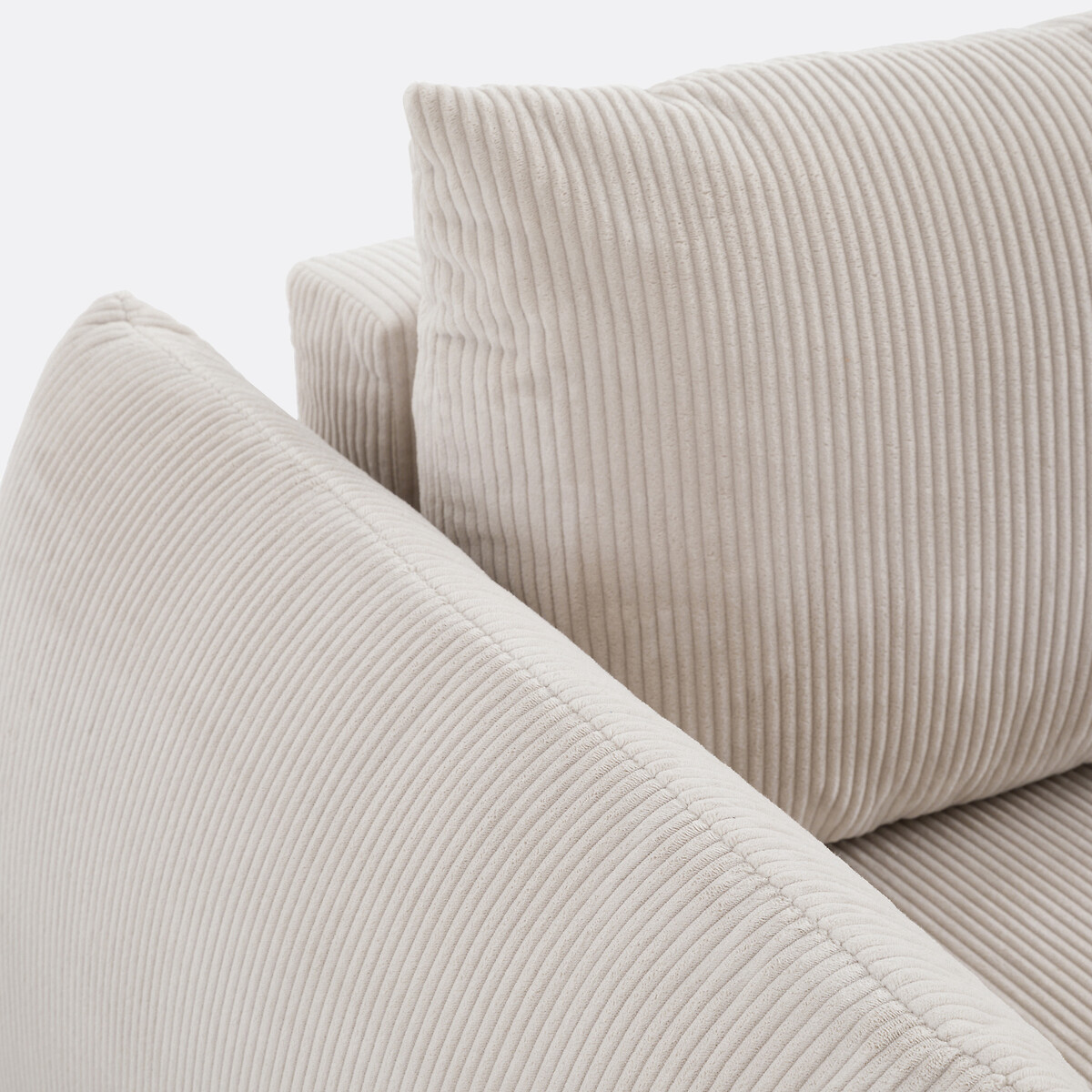 Edith Corduroy 3-Seater Corner Sofa Bed with Storage beige, LA REDOUTE INTERIEURS