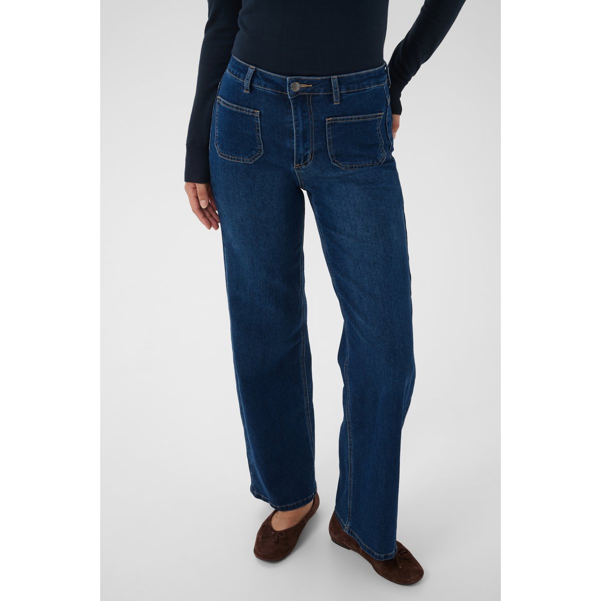 Jeans bleu medium blue washed denim, KAFFE