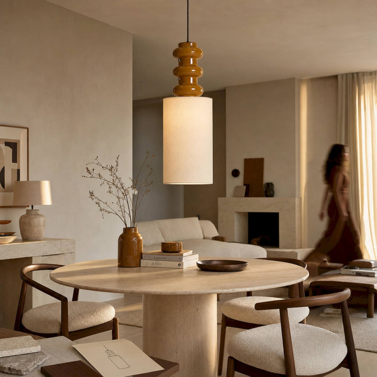 Suspension VACIO en fer ambre et beige, RECOLLECTION