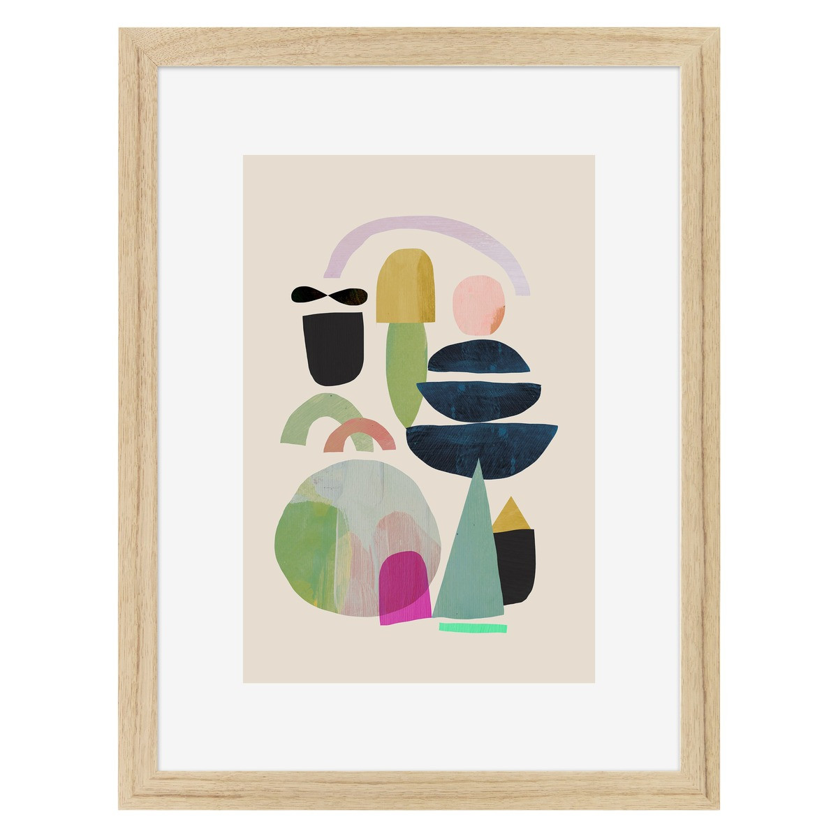 Affiche encadrée Gallerie, cadre en chêne, 30x40cm multicolore-bois massif fsc, CEANOTHE