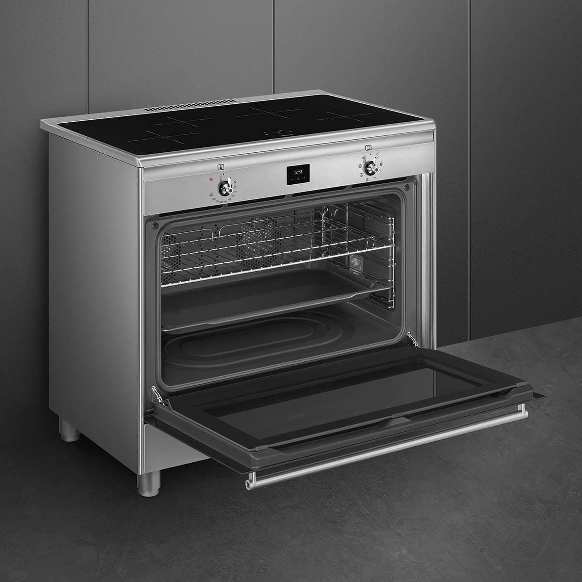 Piano de cuisson induction 4 feux 90 cm CG90 inox satiné, SMEG