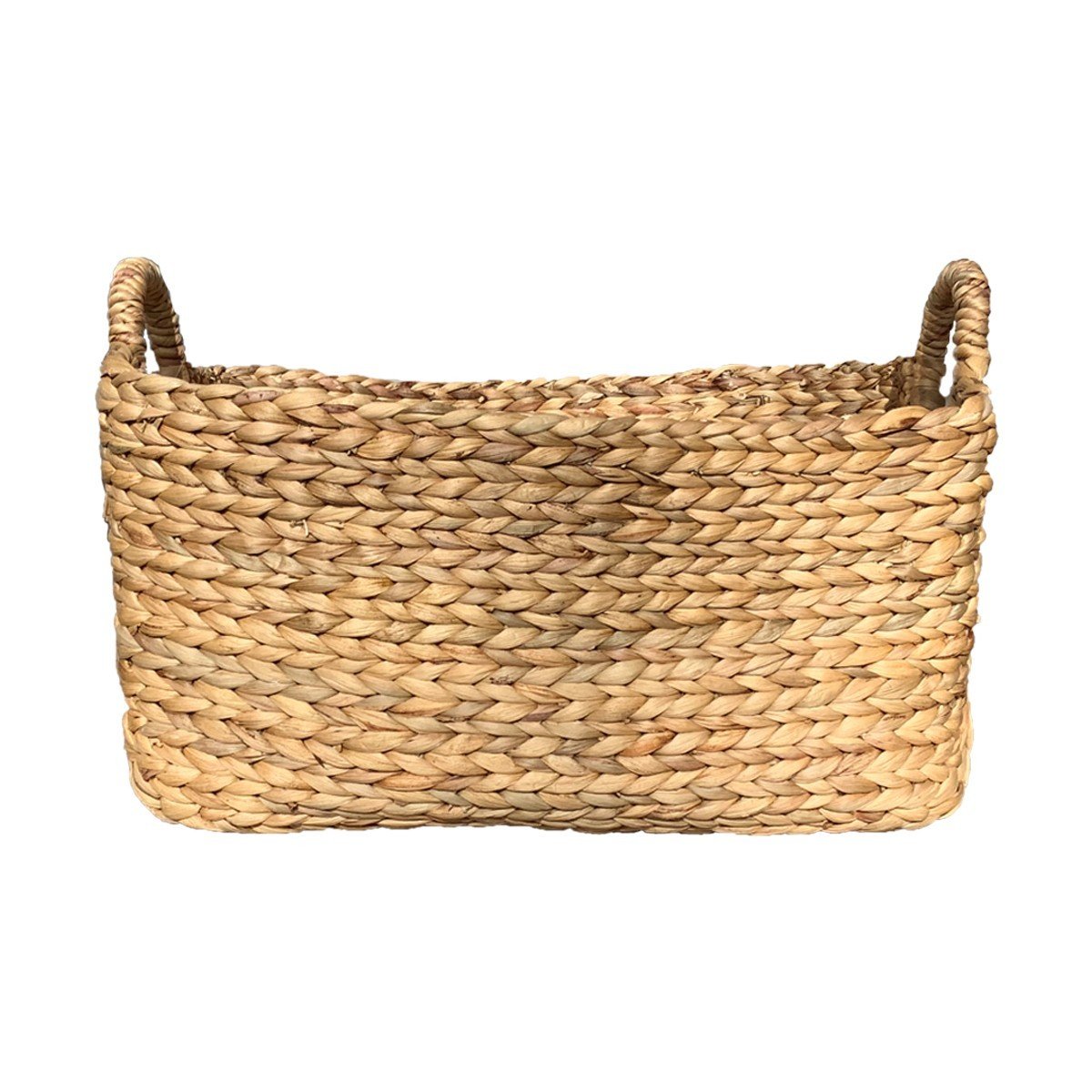 Panier en Jacinthe d'eau avec poignées - L46xP27xH27 beige, CALICOSY