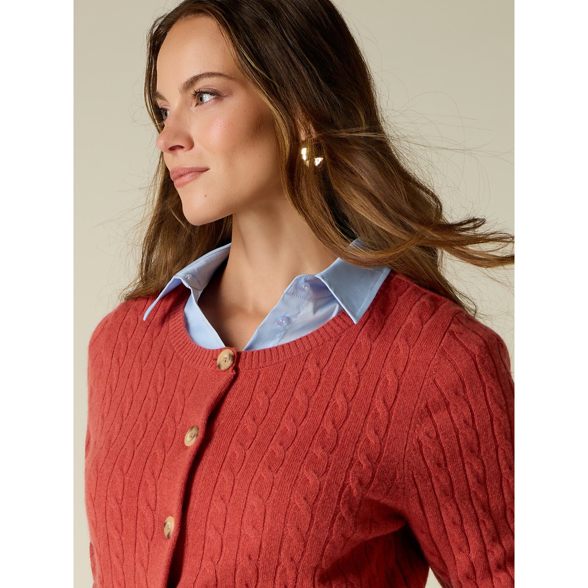 Cardigan torsadé orange soleil, OLTRE