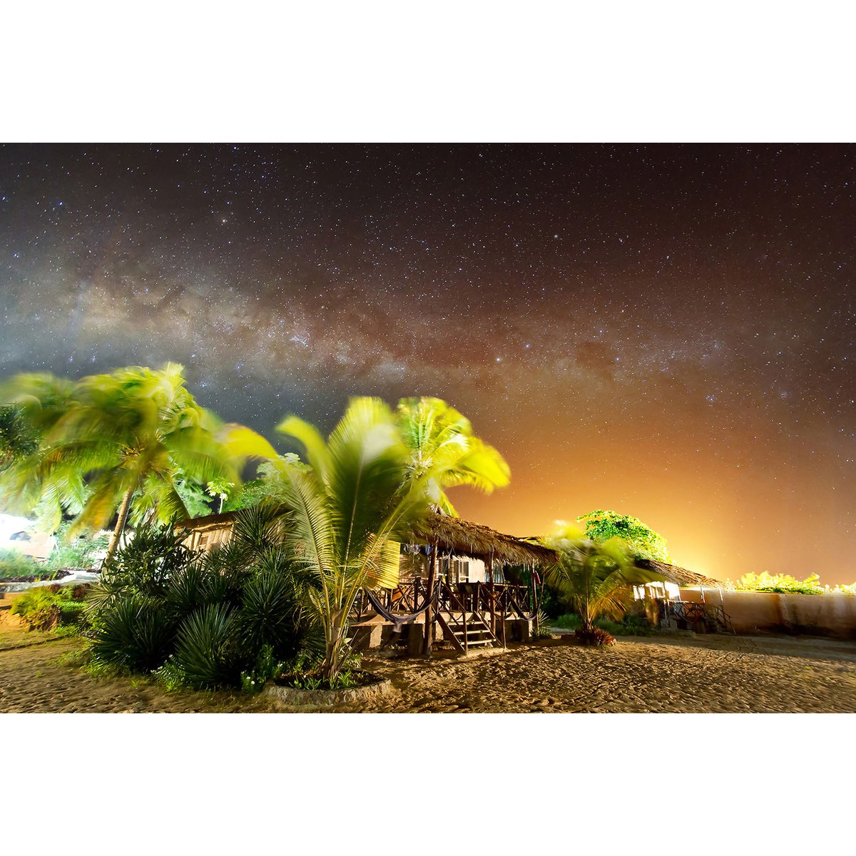 Tableau décoratif sous le ciel étoilé de zanzibar tableau alu dibond, HEXOA