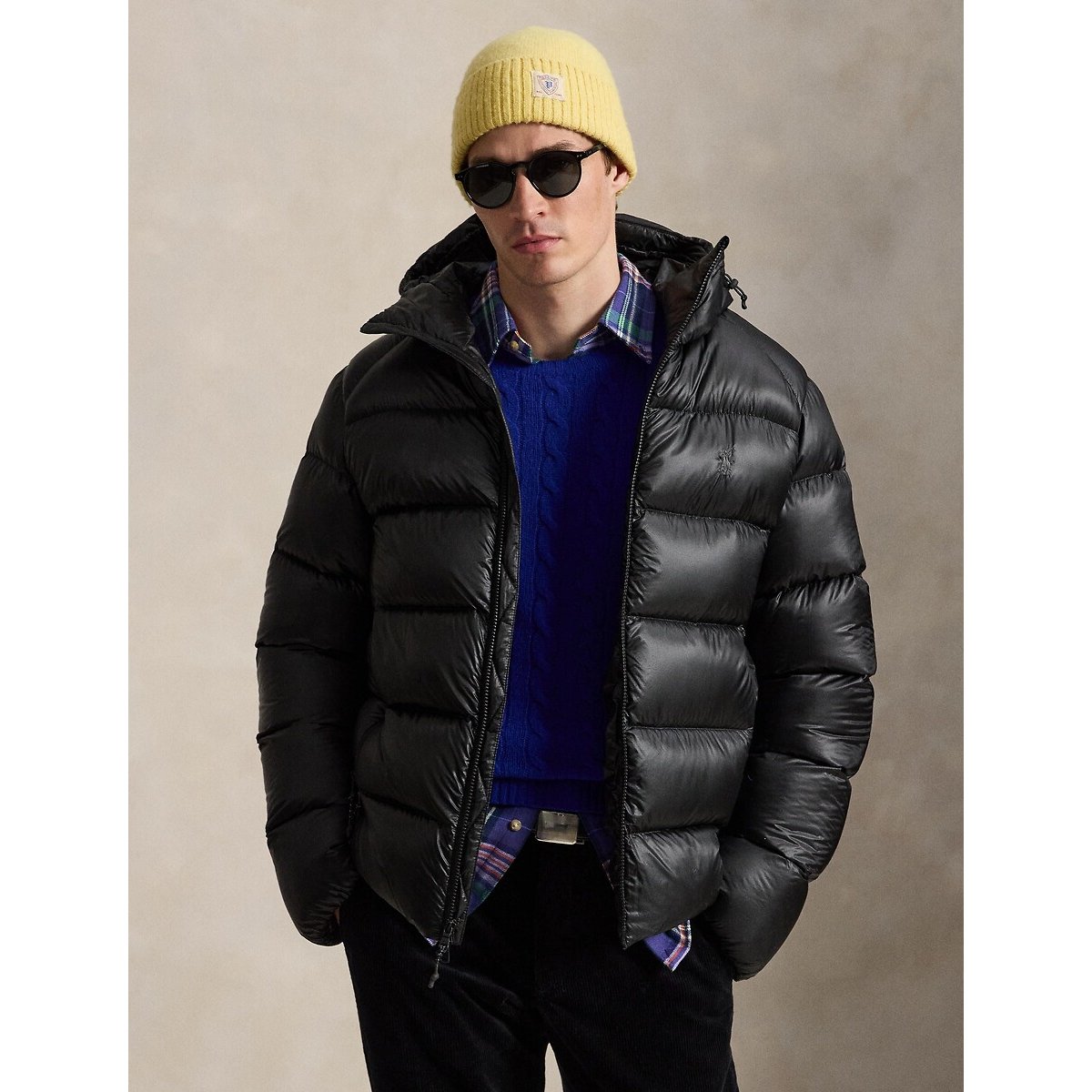 Doudoune matelassée à capuche noir, POLO RALPH LAUREN