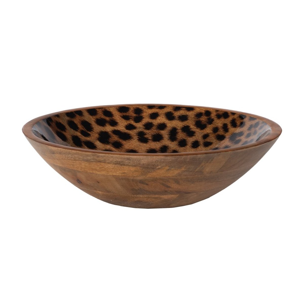 Coupe Léopard en manguier 30 cm marron, TABLE PASSION