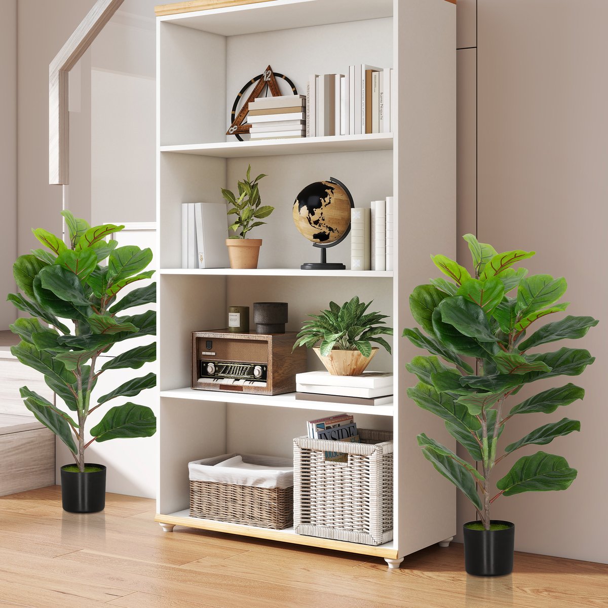 Lot de 2 plantes artificielles vert, HOMCOM
