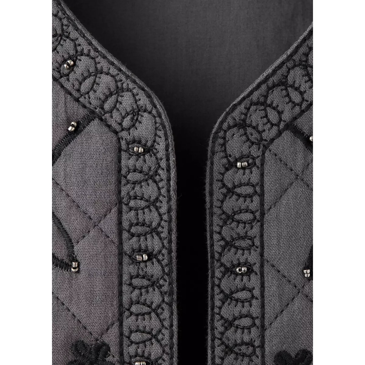 Gilet détails brodés gris, MANGO KIDS