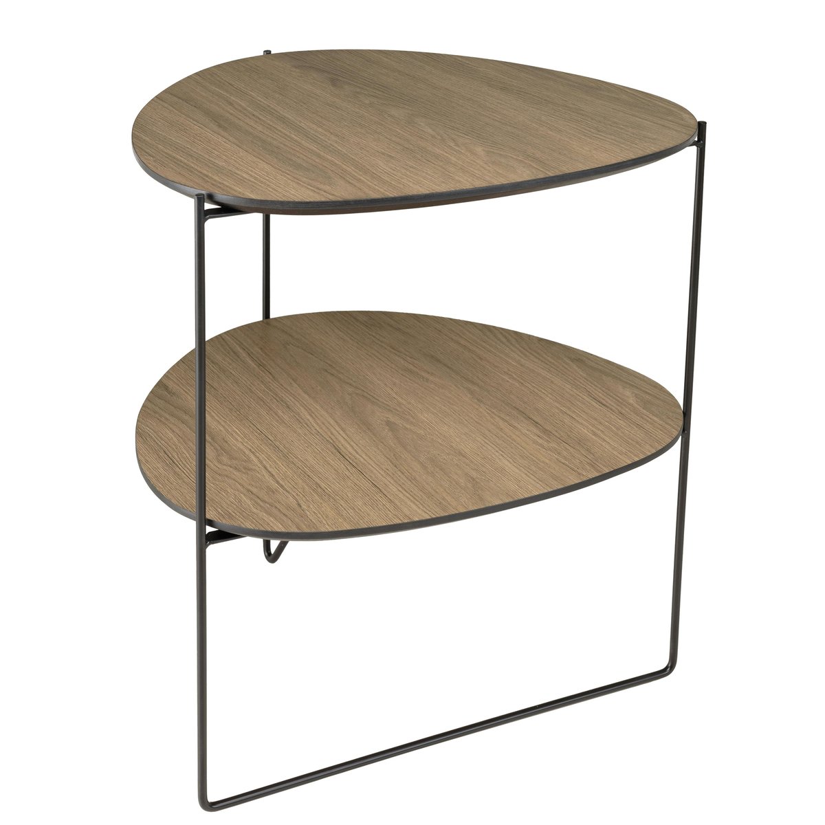 Bout de canapé organique double plateau LANDAISE bois naturel, PIER IMPORT