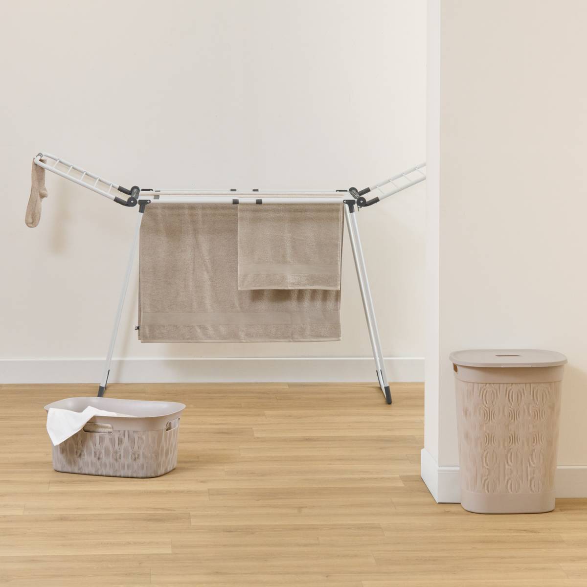 Étendoir à linge extensible 27m SINAI blanc, 5FIVE SIMPLY SMART