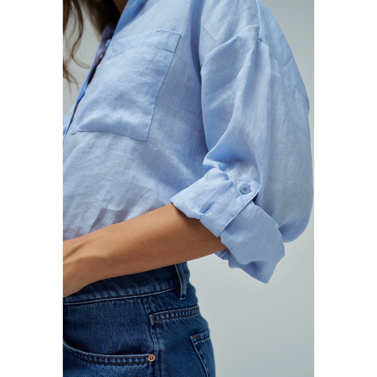 CHEMISE EN LIN rose, SALSA JEANS