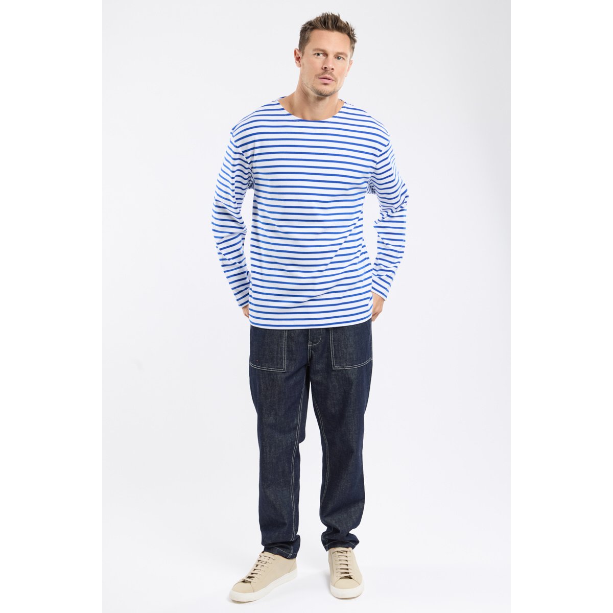 Marinière Classe de mer - coton épais blanc/etoile, ARMOR-LUX