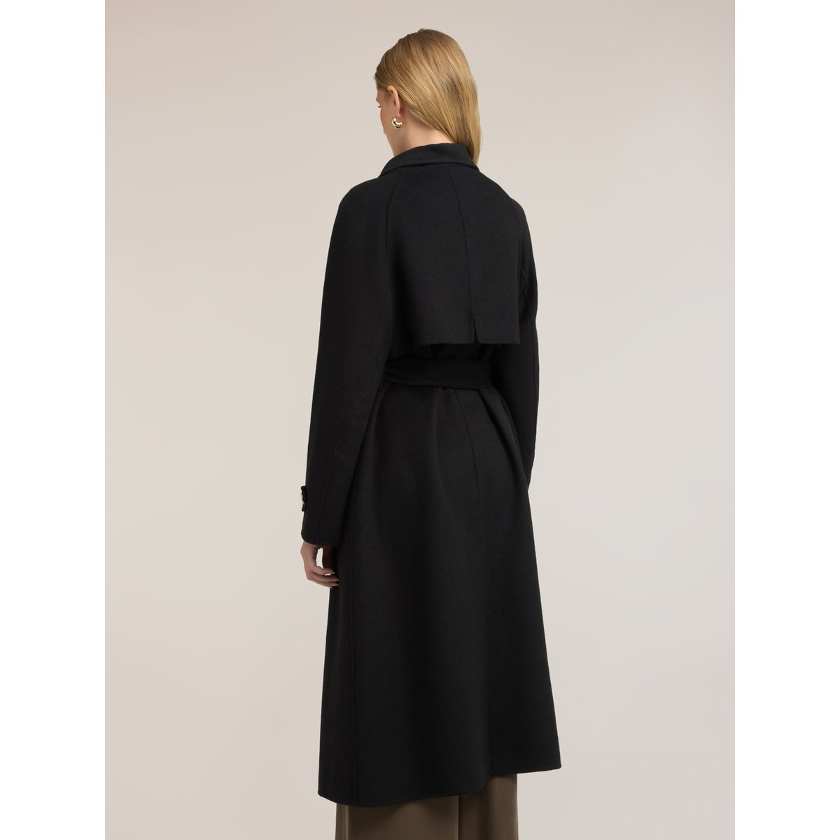 Manteau long avec col montant noir, MOTIVI