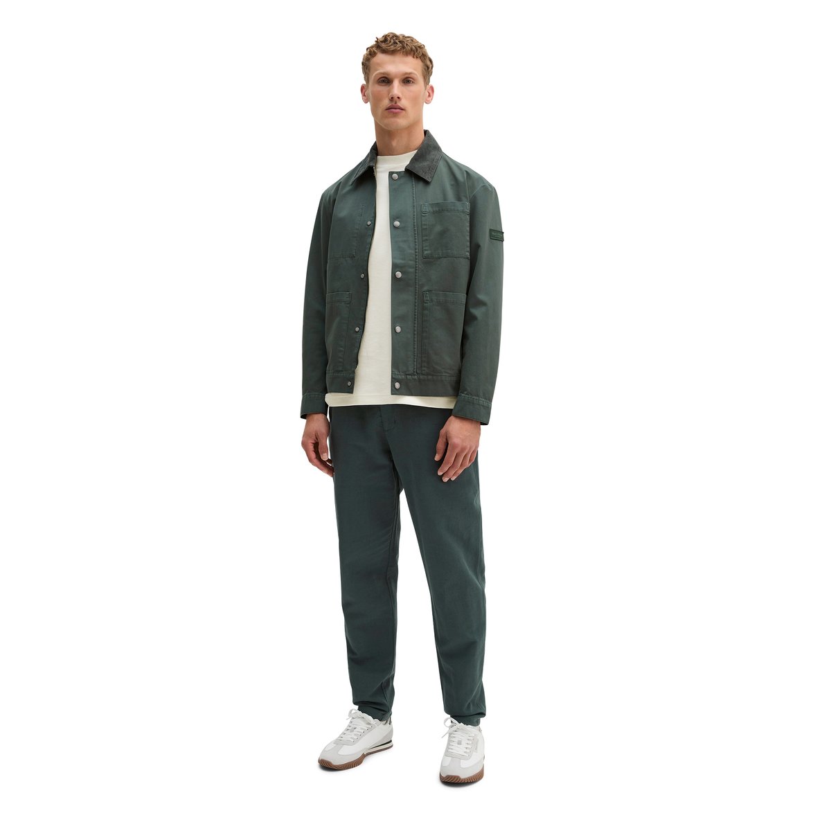 Veste regular avec col en velours côtelé gris foncé, MARC O'POLO