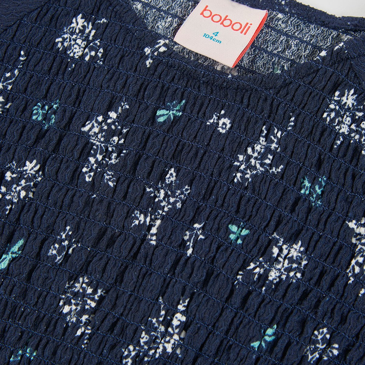 Robe en maille imprimé fleurs et libellules multicolore, BOBOLI
