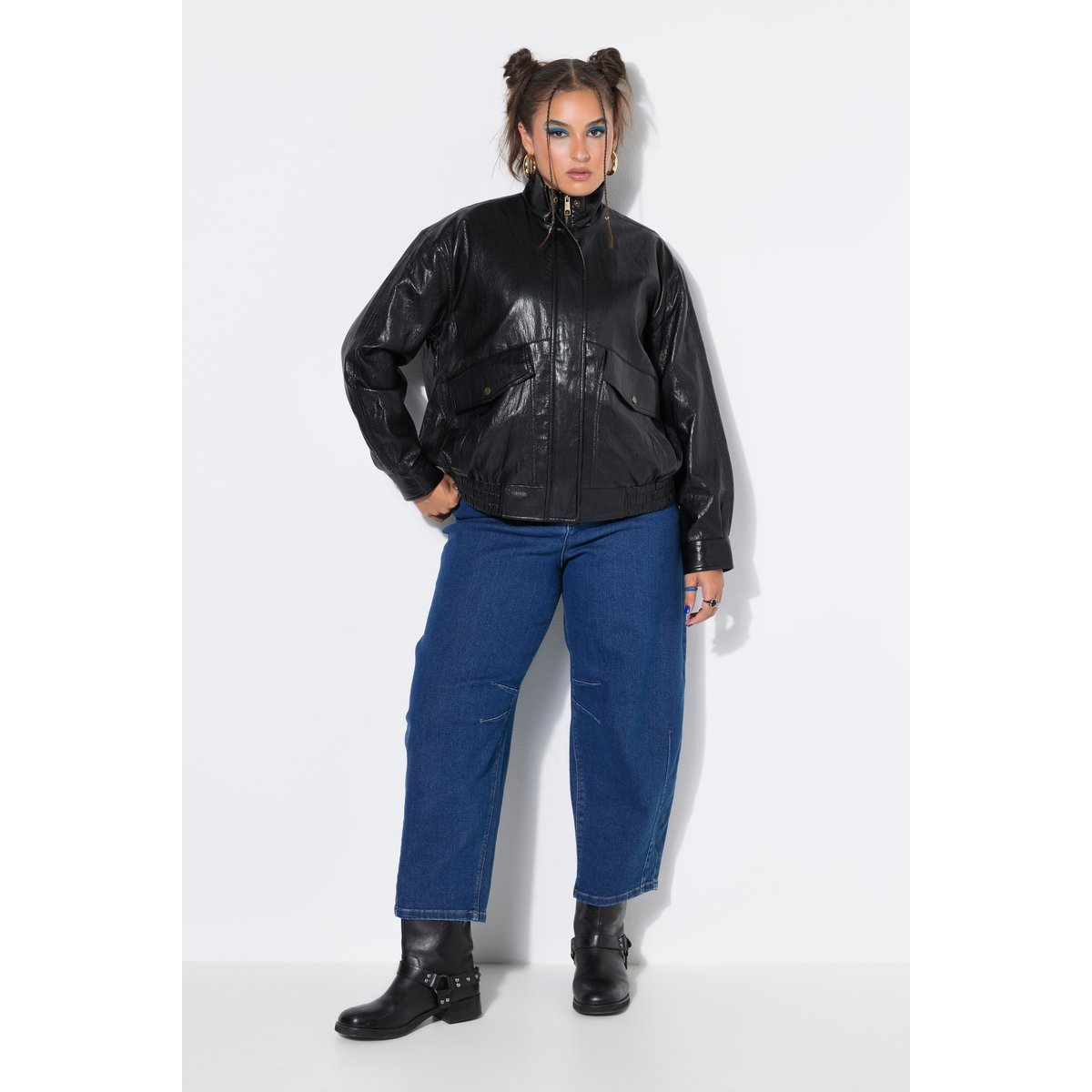 Veste oversize en simili noir, STUDIO UNTOLD