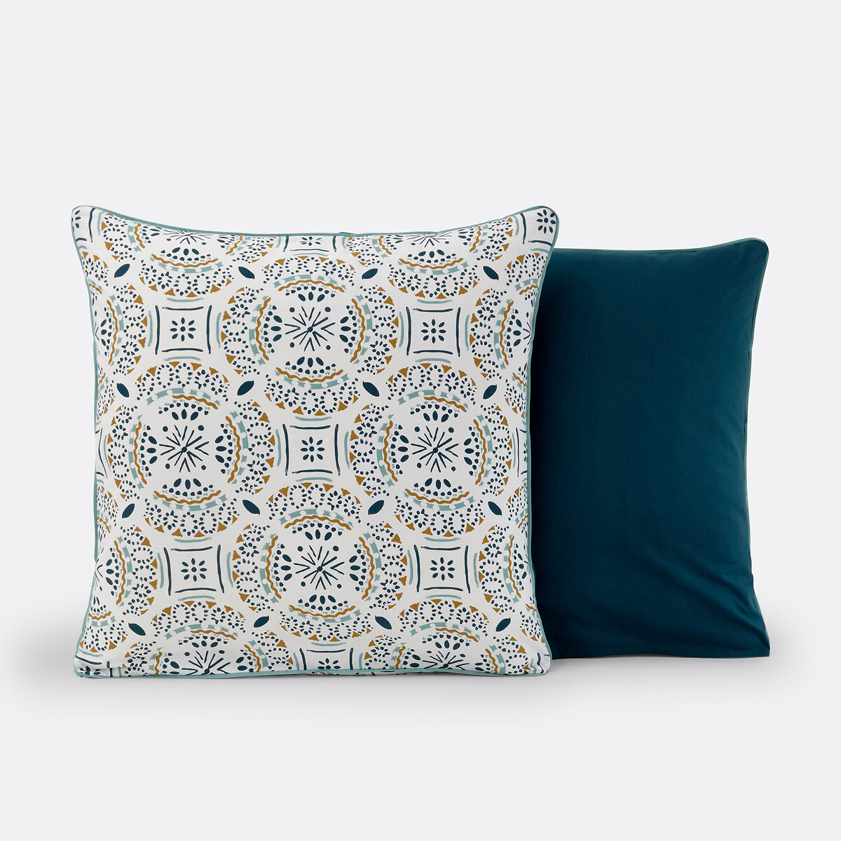 Taie d’oreiller pur coton, Keyiah imprimé bleu/vert, LA REDOUTE INTERIEURS