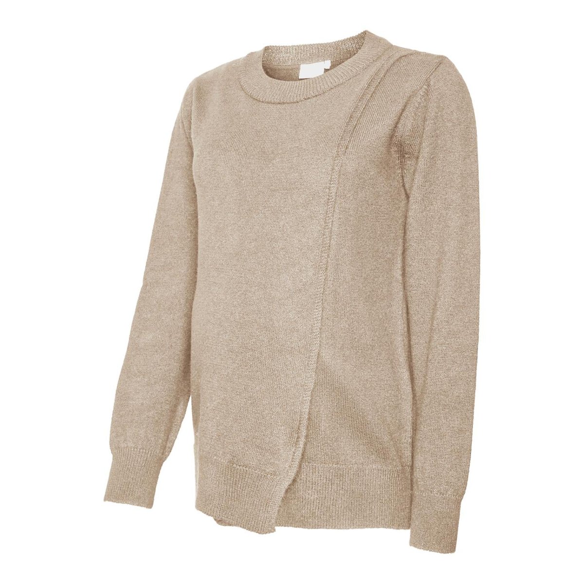 Top beige - natural melange 1, MAMA LICIOUS