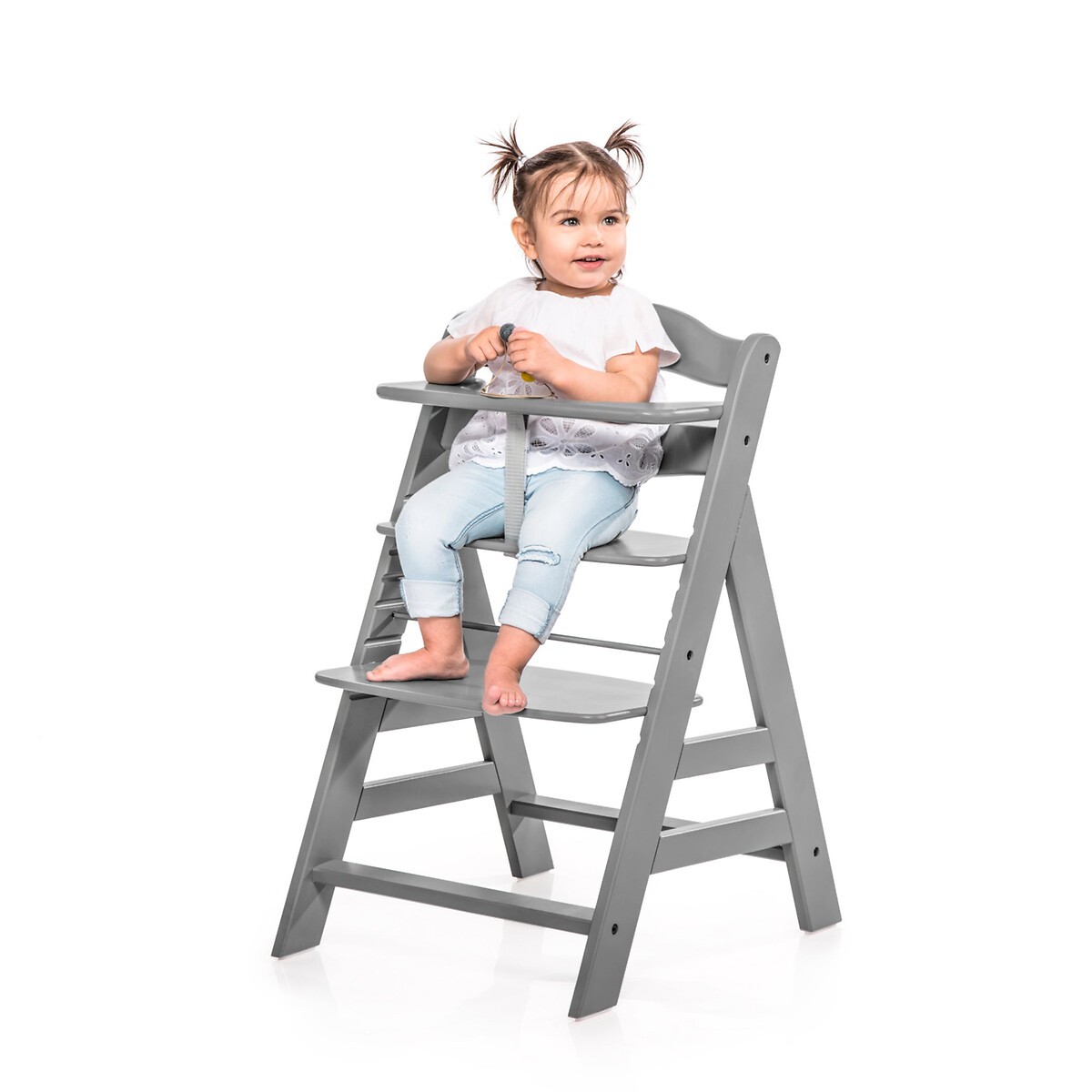 Alpha + Wooden Highchair - Grey grey, HAUCK