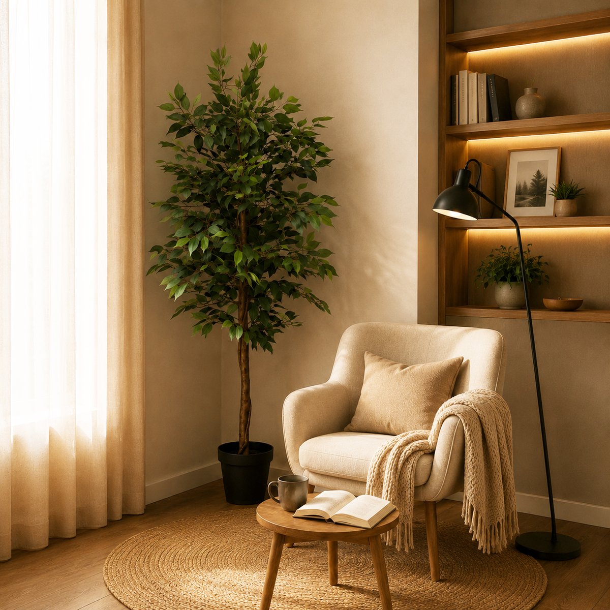 Ficus artificiel vert 180cm vert, LIGNE DECO
