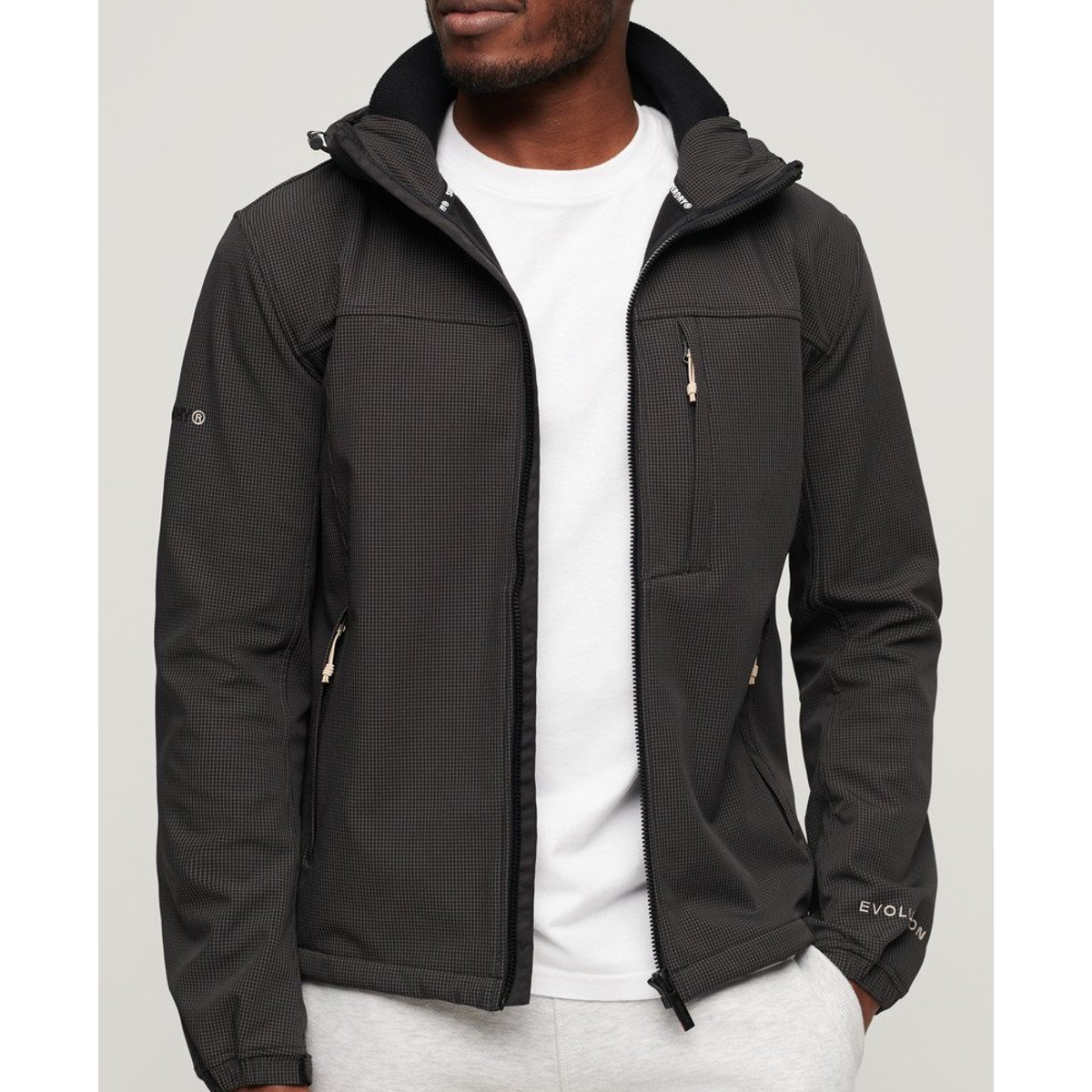 Veste à capuche Ripstop Trekker noir, SUPERDRY