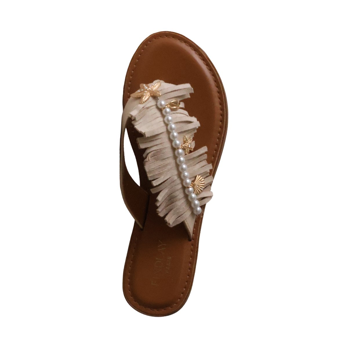 Sandales Plates à Enfiler Paris beige, ENZA NUCCI