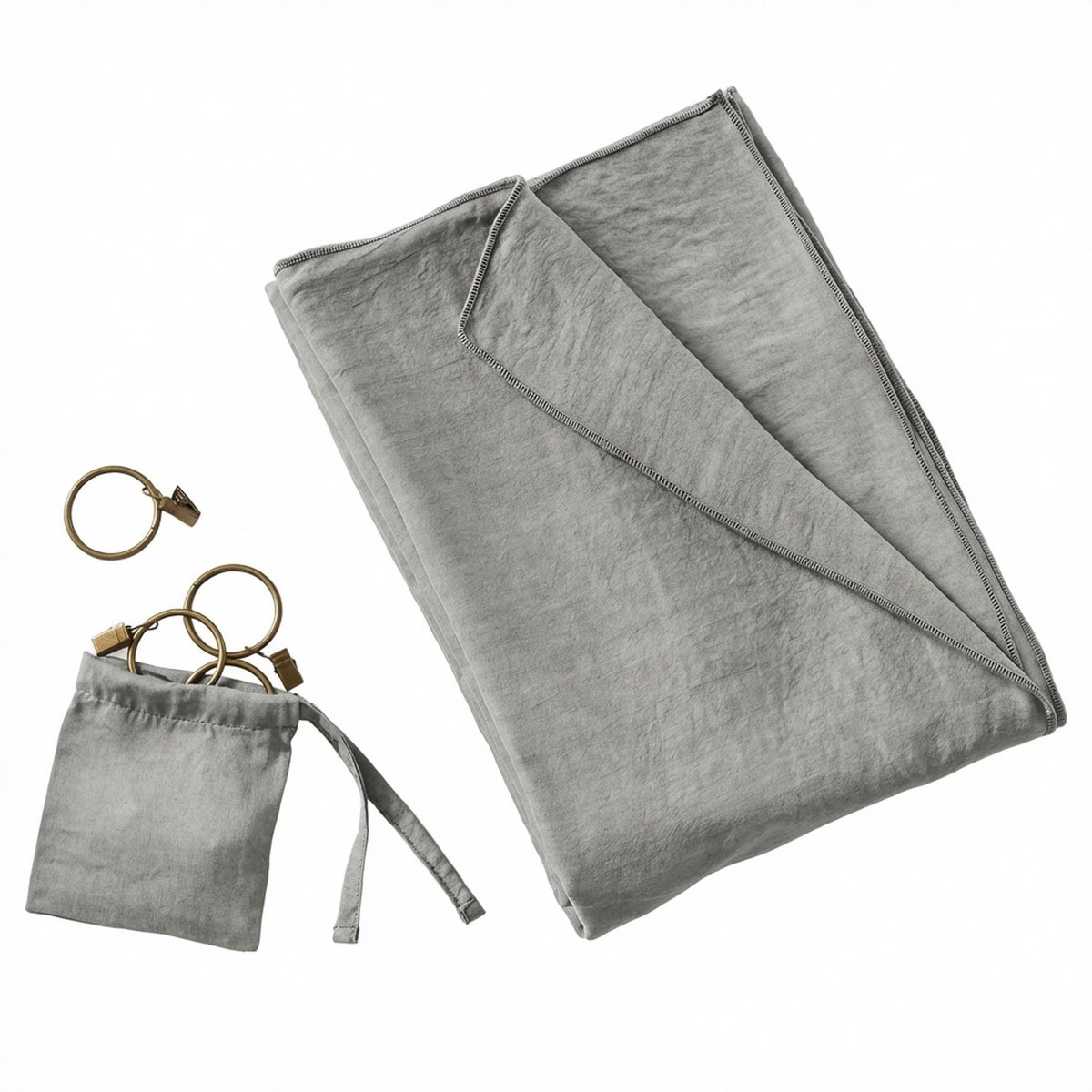 Rideau ajustable 100% Lyocell Gabrielle granit, EDEN