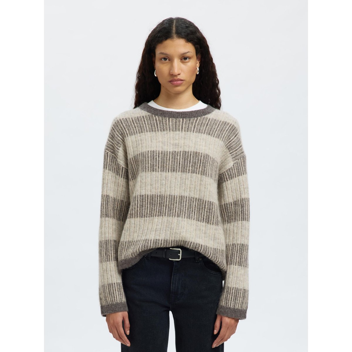 Pull En Maille medium grey melange, SELECTED