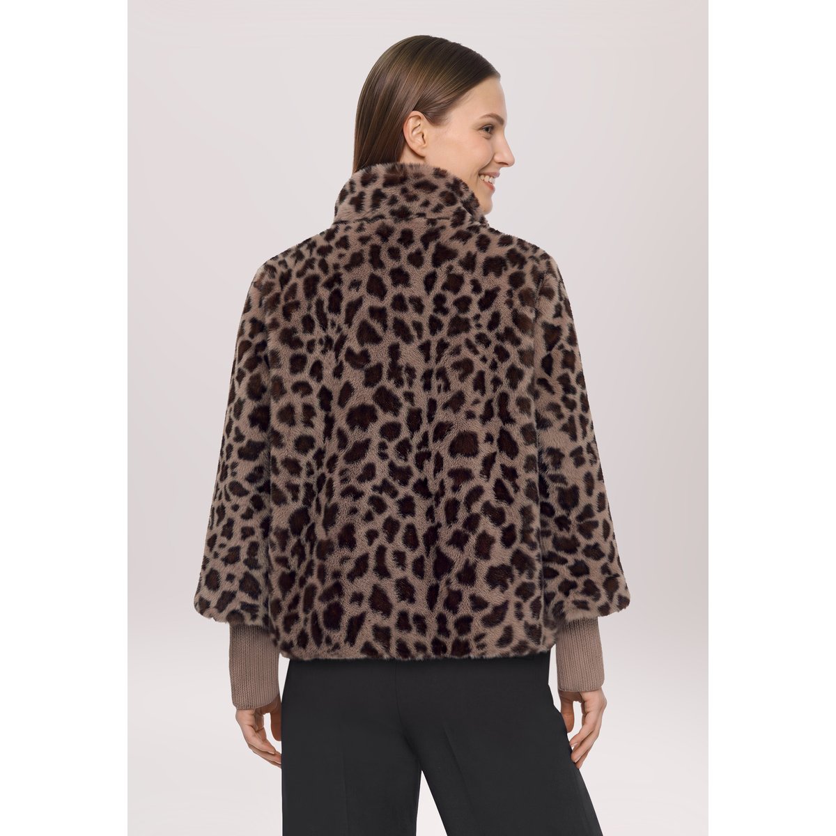 Veste en peluche à col droit taupe/marron, BETTY BARCLAY
