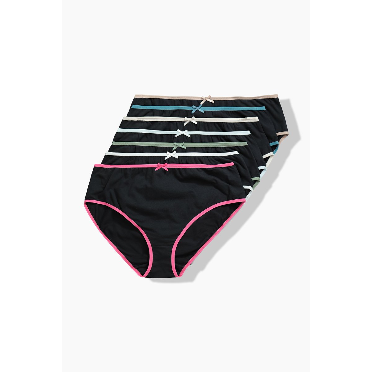 Lot de 7 culottes midi avec liseré multicolore, ULLA POPKEN