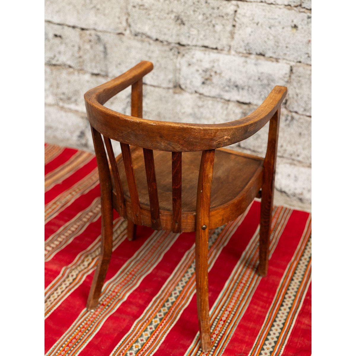 Fauteuil administratif en bois Ernest N°1503 - Bon état marron, DEBONGOUT