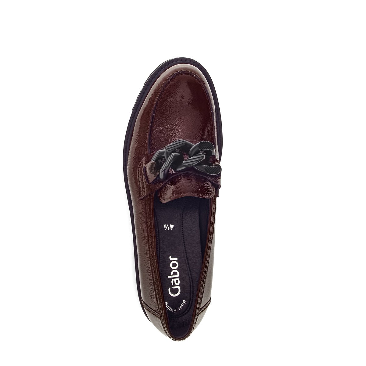 Mocassins en vernis à talon décroché bordeaux, GABOR