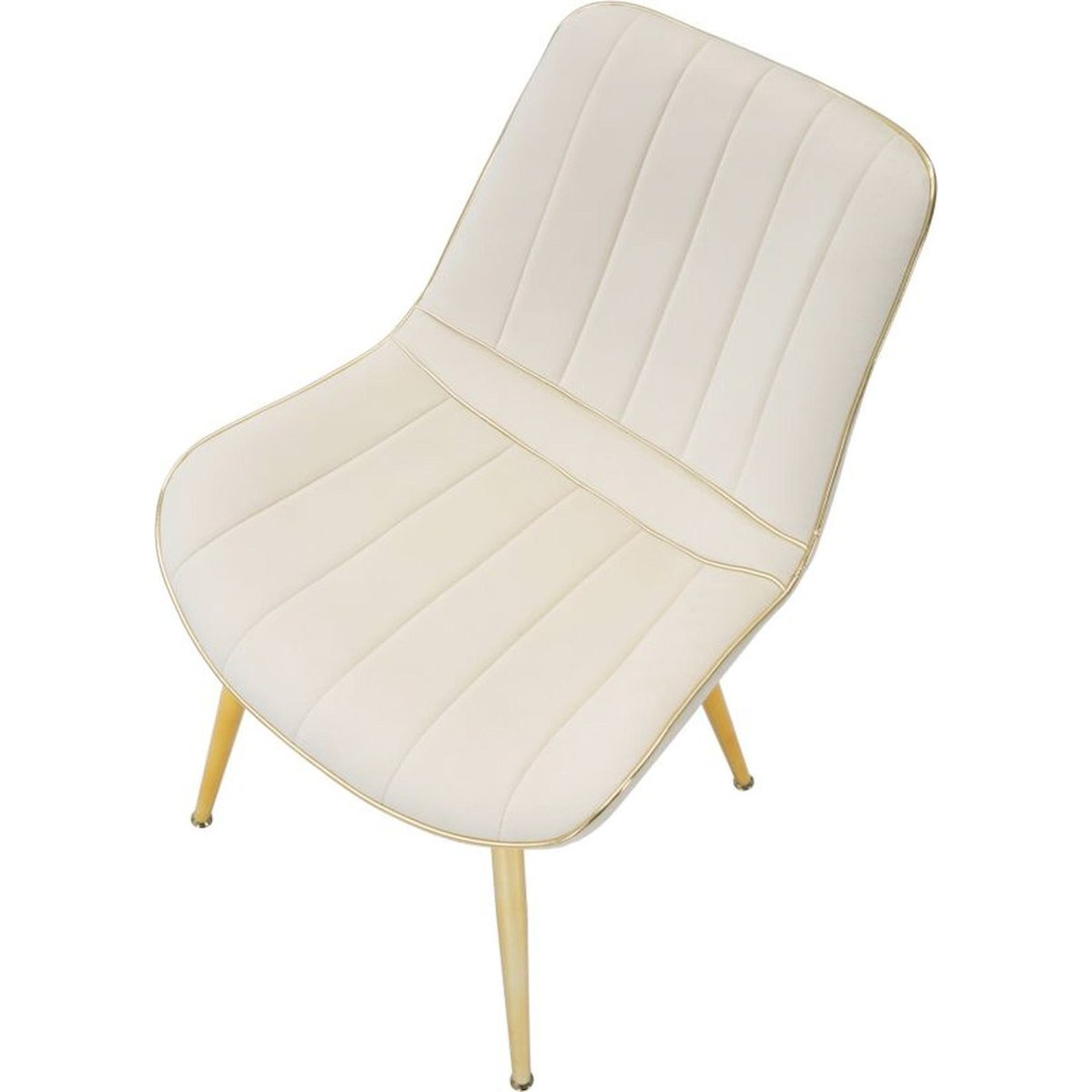 Chaise assise rembourrée lot de 2 GLAM crème et or, RECOLLECTION