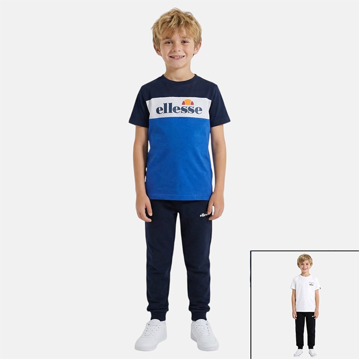 Lot de 2 t-shirts manches courtes et pantalon de jogging BLOCK PARTY bleu marine, ELLESSE
