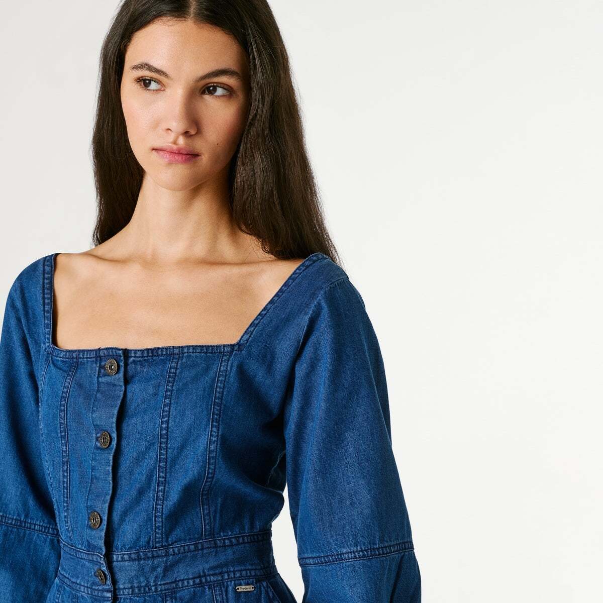 Robe Courte Coupe Regular En Denim 7oz indigo lightweight denim, PEPE JEANS